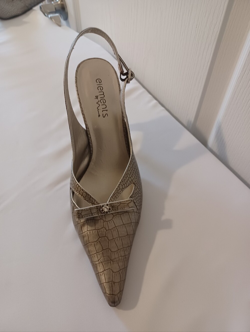 Elements by Nina Taupe Croc-Embossed Slingback Pump - Picture 6 of 16